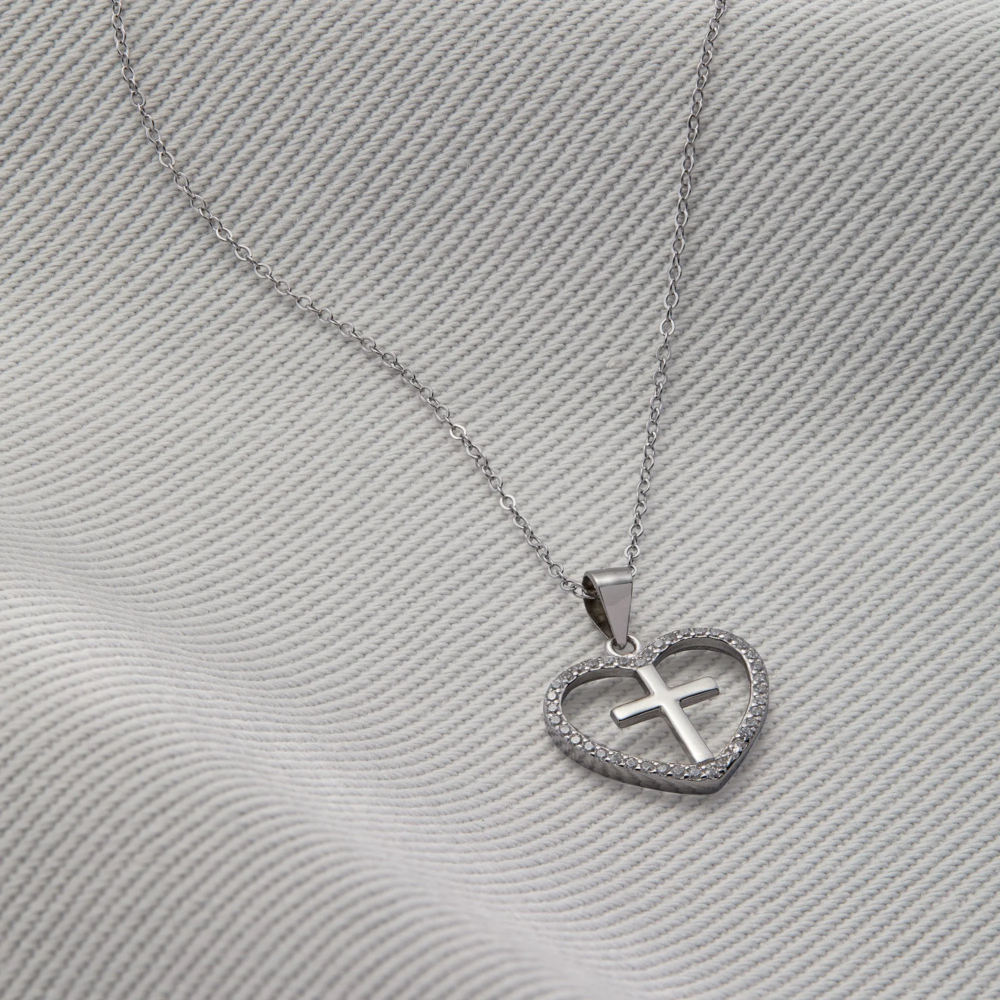 Cross Heart Pendant Necklace sold by Faithful and Co. product image thumbnail 5