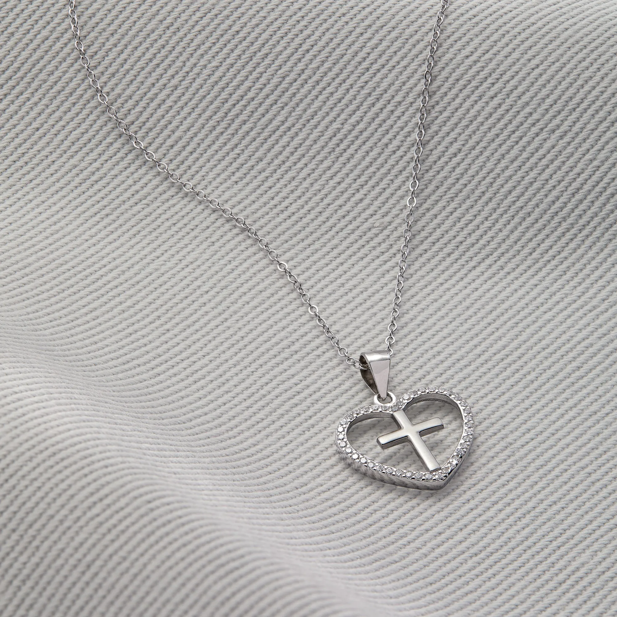 Cross Heart Pendant Necklace sold by Faithful and Co. product image thumbnail 4