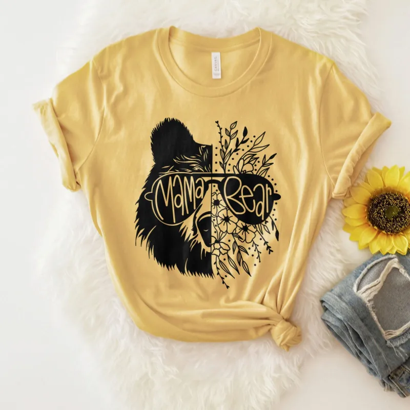 Mama Bear and Flowers Tee sold by Faithful and Co.