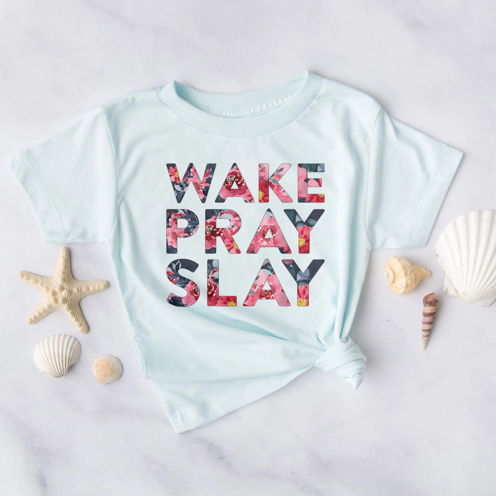Wake Pray Slay Floral Tee sold by Faithful and Co. product image thumbnail 5