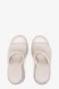 Padded Faux Leather Open Toe Wedge Heeled Mule Sandals - Nude sold by Floralkini