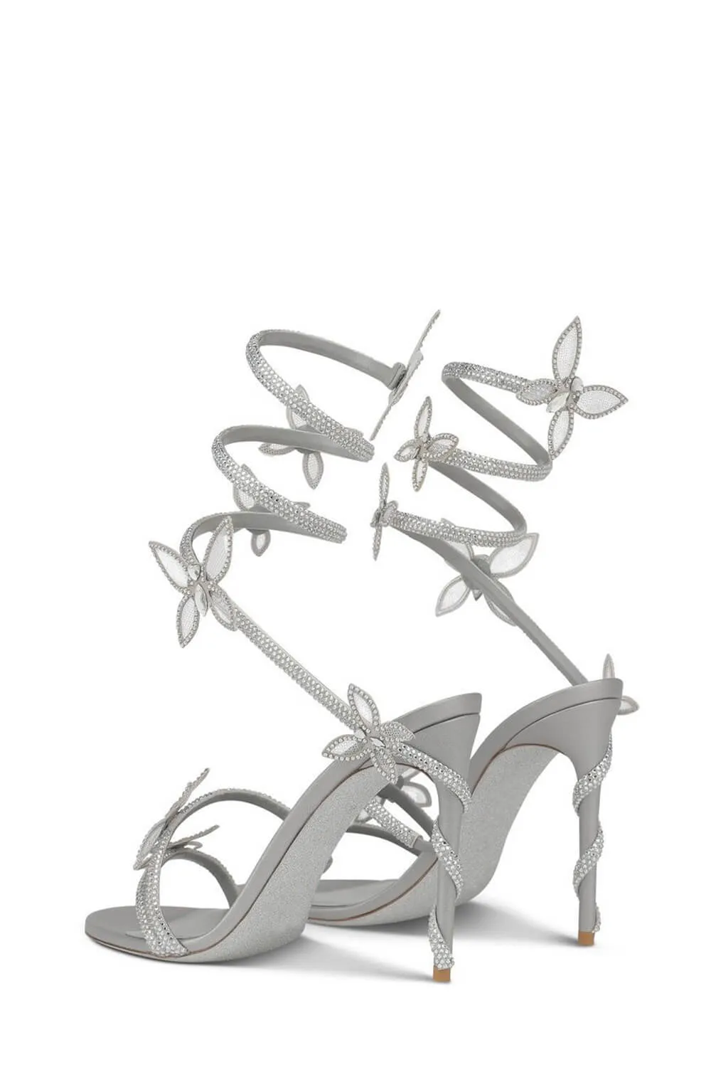 Crystal-Embellished Butterfly Snake Ankle Wrap Stiletto Sandals sold by Floralkini product image thumbnail 3