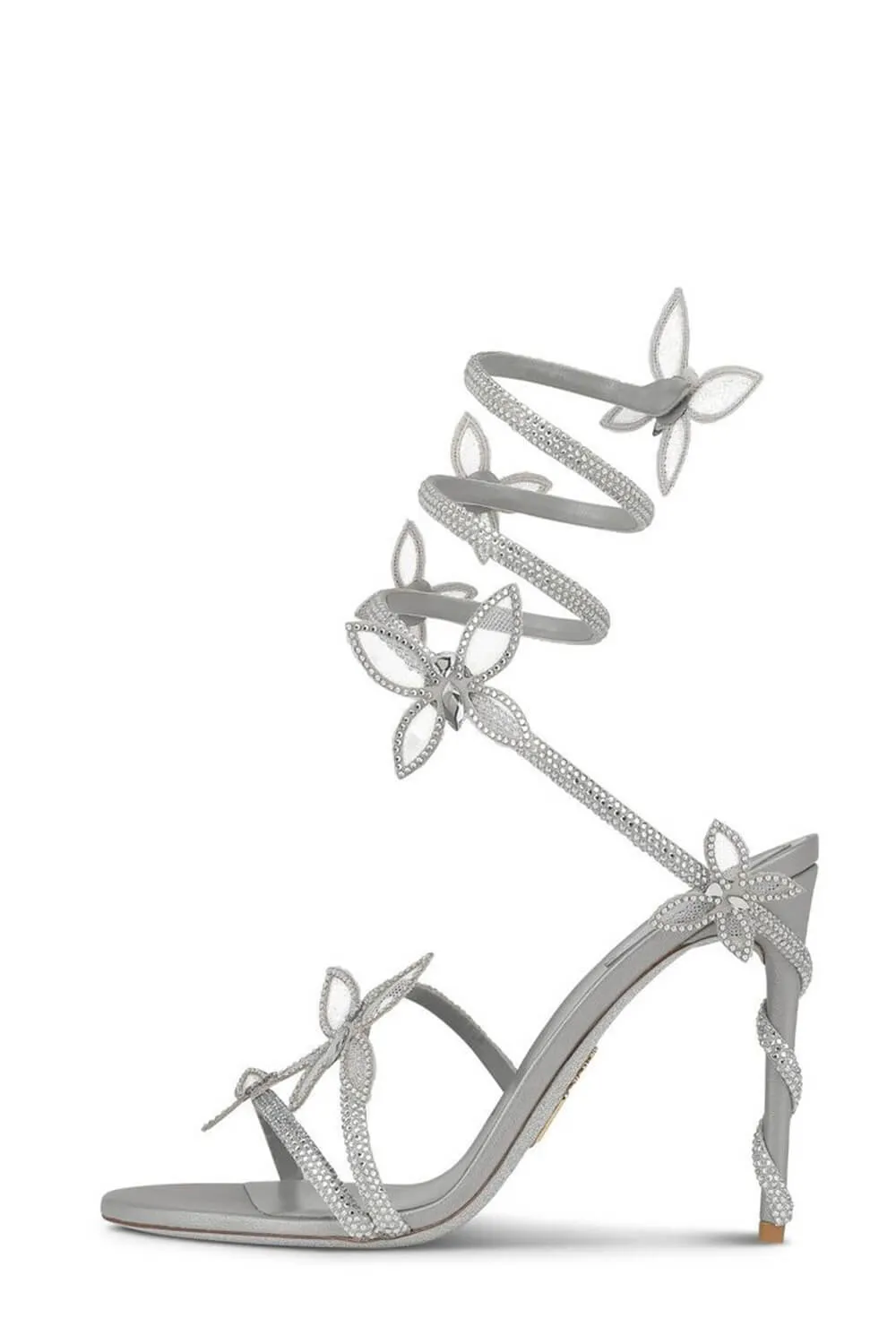 Crystal-Embellished Butterfly Snake Ankle Wrap Stiletto Sandals sold by Floralkini product image thumbnail 2