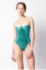 Blue Shimmer Color Block Underwire One Piece Swimsuit sold by Floralkini