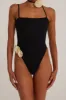 Rosette Choker One Piece Swimsuit - Black sold by Floralkini