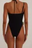 Rosette Choker One Piece Swimsuit - Black sold by Floralkini