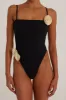 Rosette Choker One Piece Swimsuit - Black sold by Floralkini