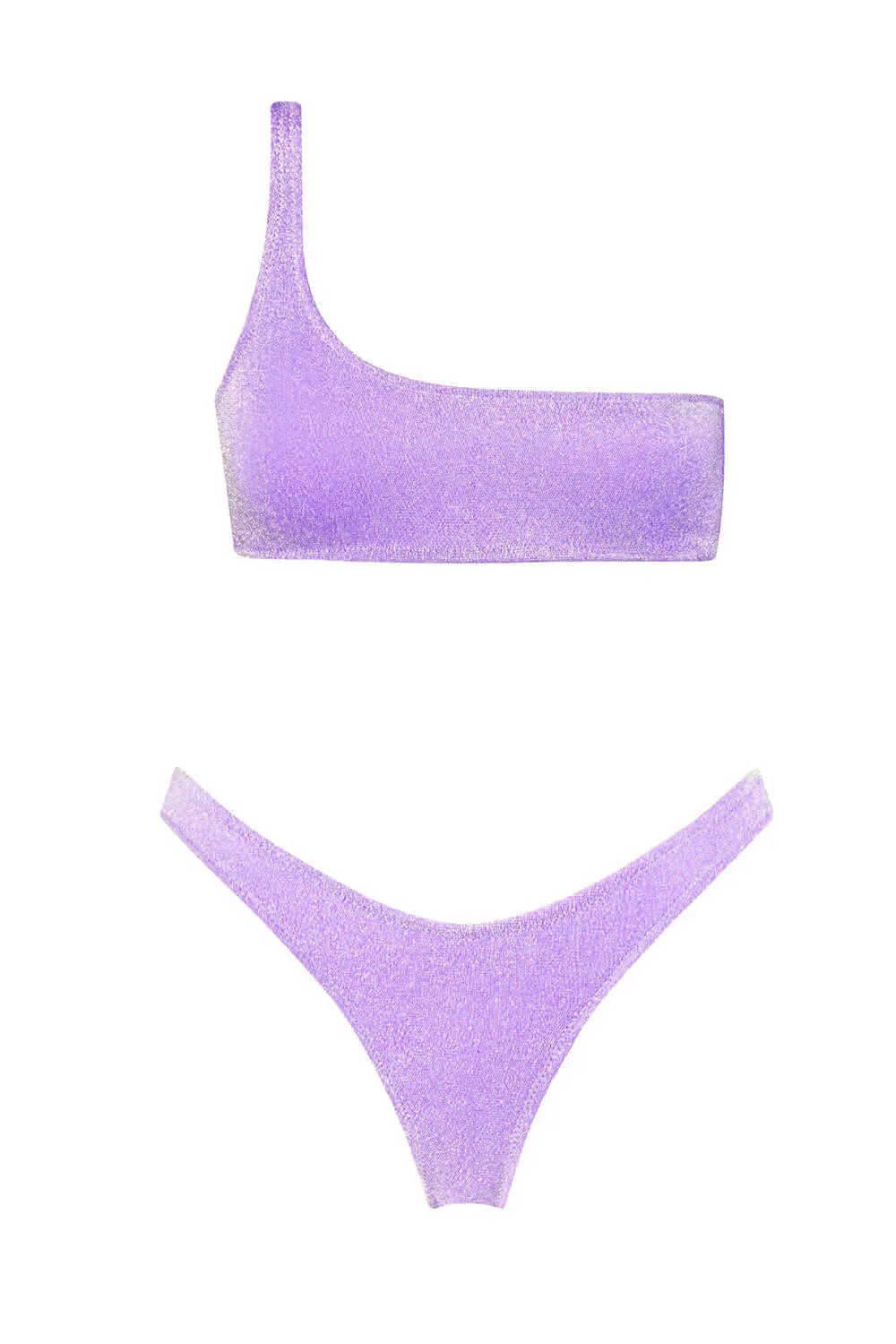 Shimmer Lurex One Shoulder High-Cut Bikini Set sold by Floralkini product image thumbnail 4