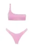 Shimmer Lurex One Shoulder High-Cut Bikini Set sold by Floralkini