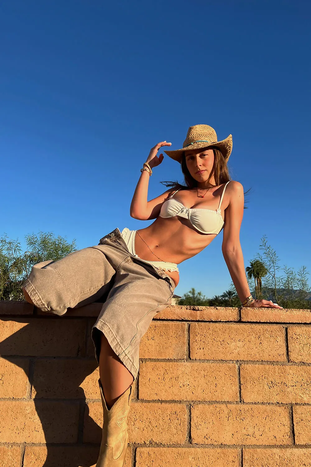 Ruffled Balconette Underwire High-Cut Bikini Set - White sold by Floralkini product image thumbnail 4