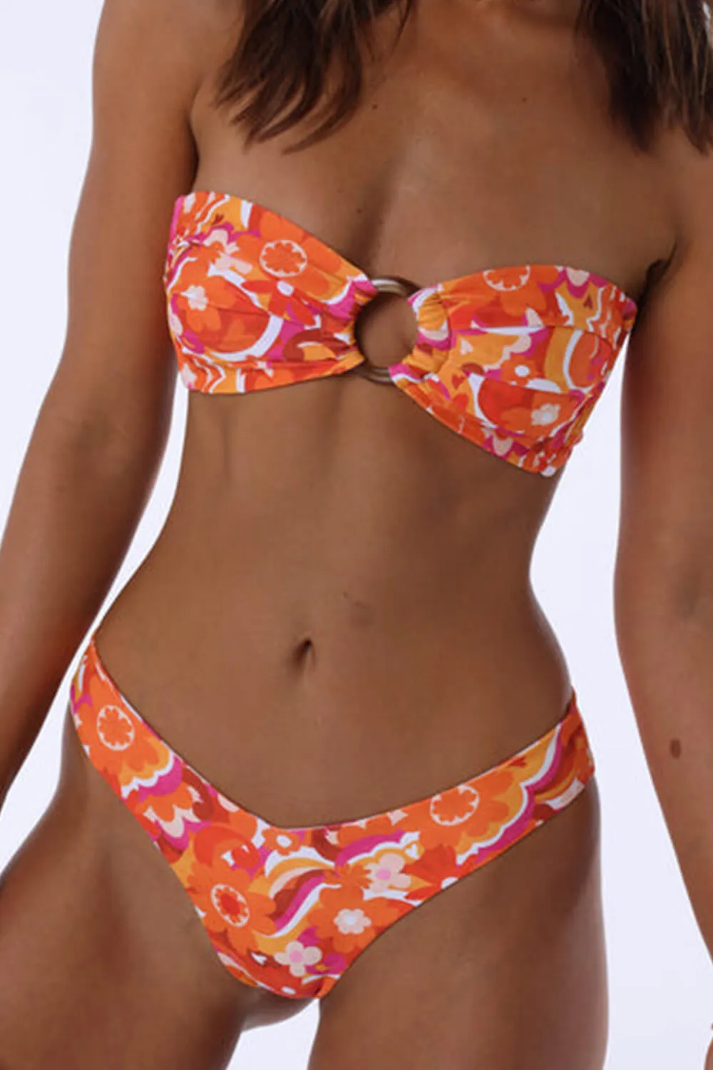 Strapless Bandeau High Cut Bikini Set With Tortoise Shell O-Ring Detail - Magnetic Marmalade sold by Floralkini product image thumbnail 4