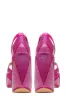 Rhinestone-Embellished Faux Leather Peep Toe Wedge Heeled Ankle Sandals sold by Floralkini