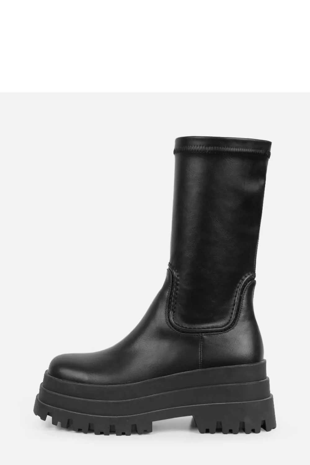 Flat Super Chunky Platform Ankle Biker Boots - Black sold by Floralkini product image thumbnail 5