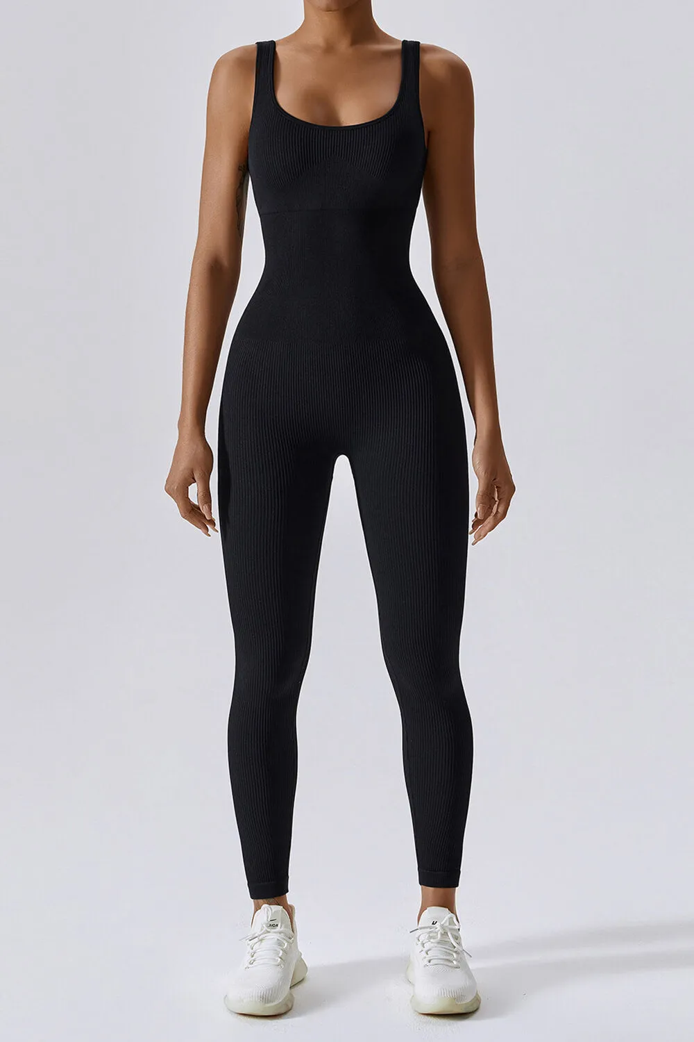 Ribbed Wide Strap Scoop Neck Full Length Jumpsuit sold by Floralkini product image thumbnail 2