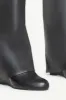 Faux Leather Padlock Detail Folded Wedge Heel Knee High Long Boots - Black sold by Floralkini