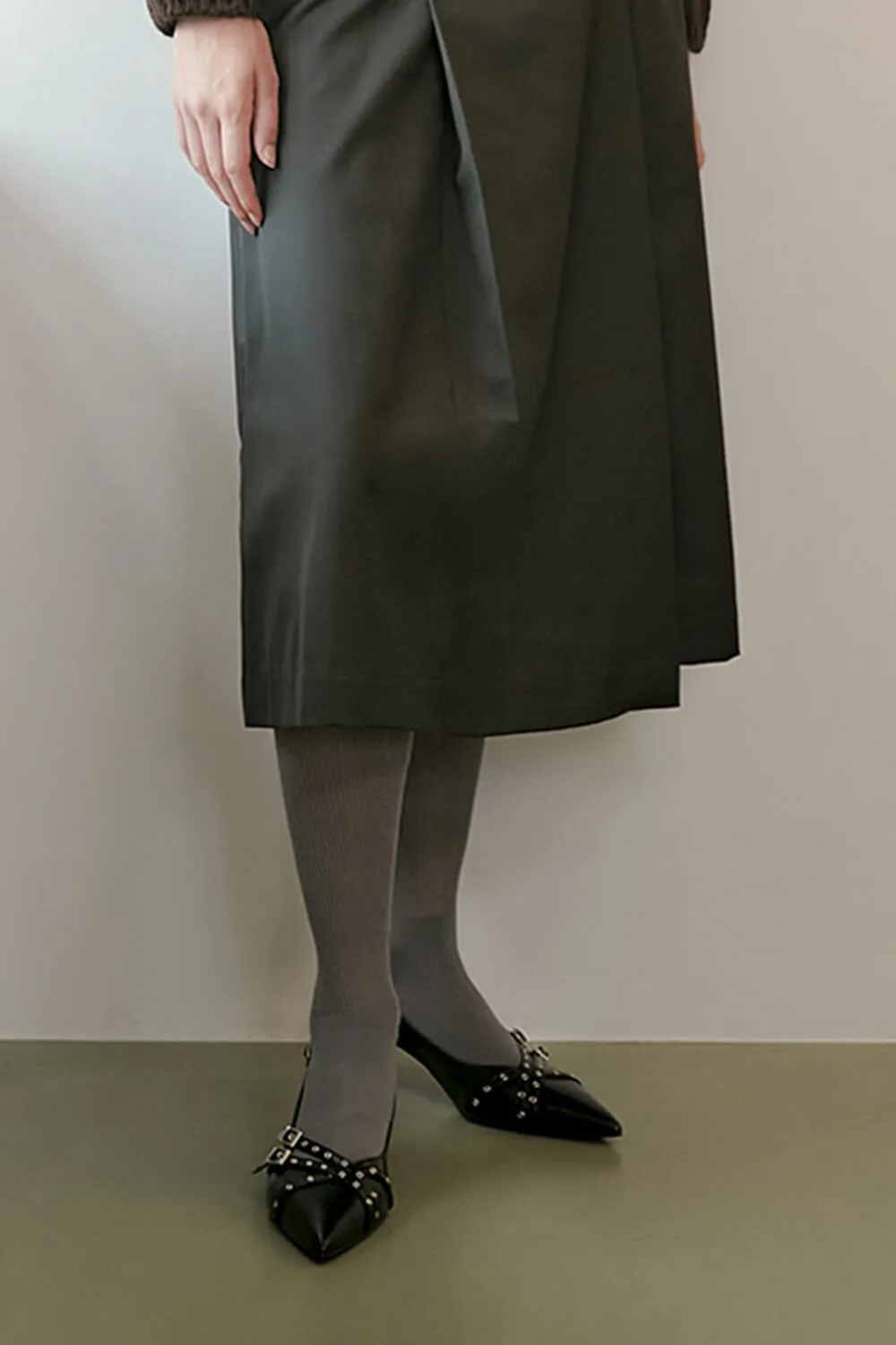 Buckle Faux Leather Pointed Toe Sling Back Court Shoes - Black sold by Floralkini product image thumbnail 3