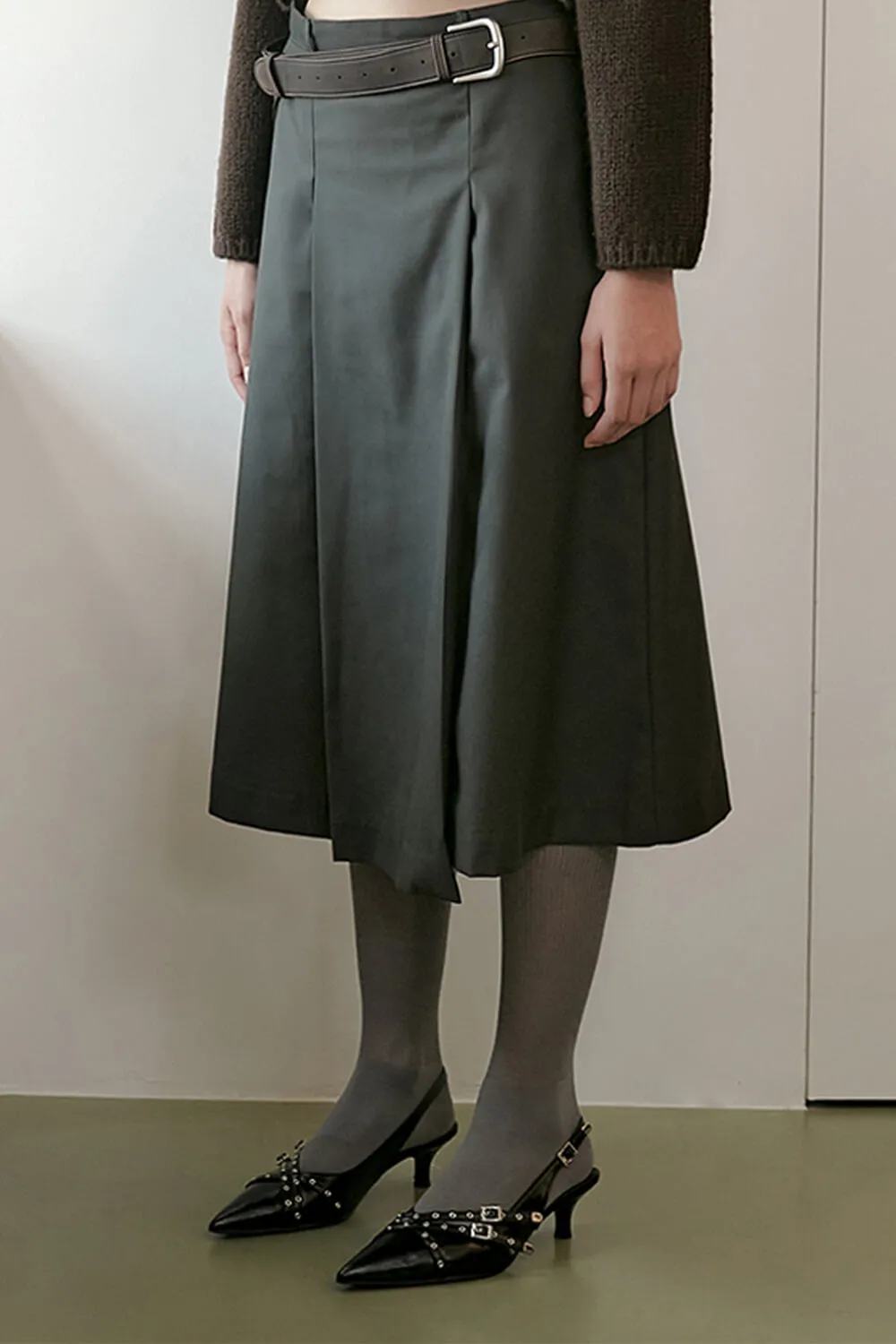 Buckle Faux Leather Pointed Toe Sling Back Court Shoes - Black sold by Floralkini product image thumbnail 2