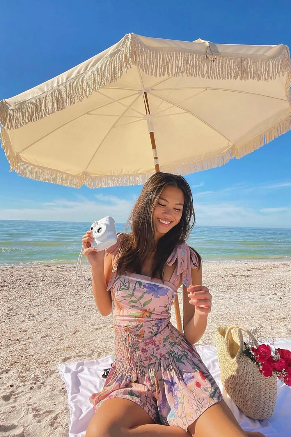 Vintage Taupe Floral Print Reversible Tie-Shoulder One Piece Swimsuit sold by Floralkini product image thumbnail 3