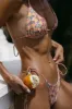 Floral Print Triangle Halter Tie Side Bikini Set sold by Floralkini