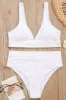 White Ribbed High-Waist Bikini Bottoms sold by Floralkini