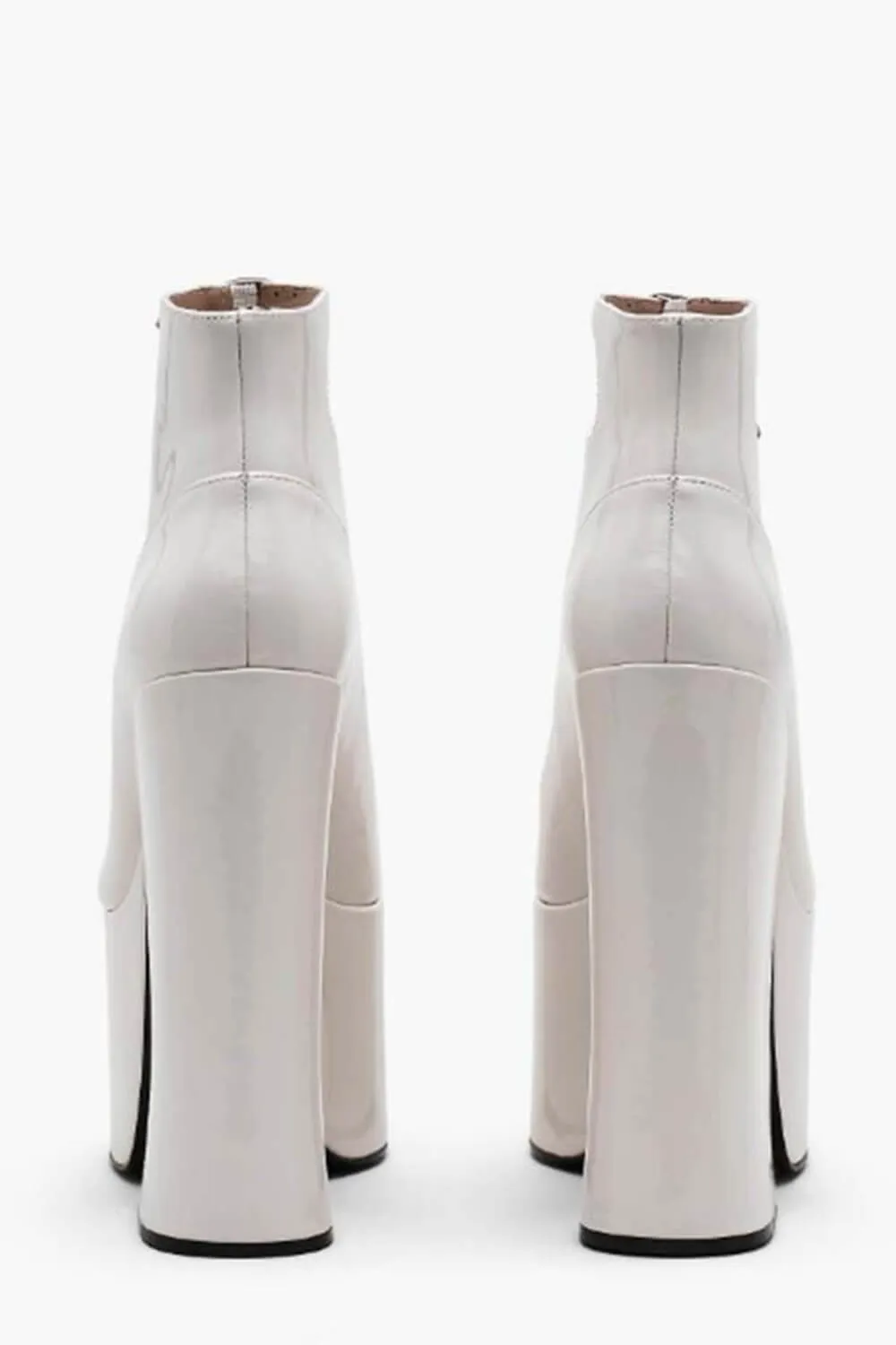 Faux Leather Multi Strap Fastened Up Platform Ankle Boots - White sold by Floralkini product image thumbnail 5