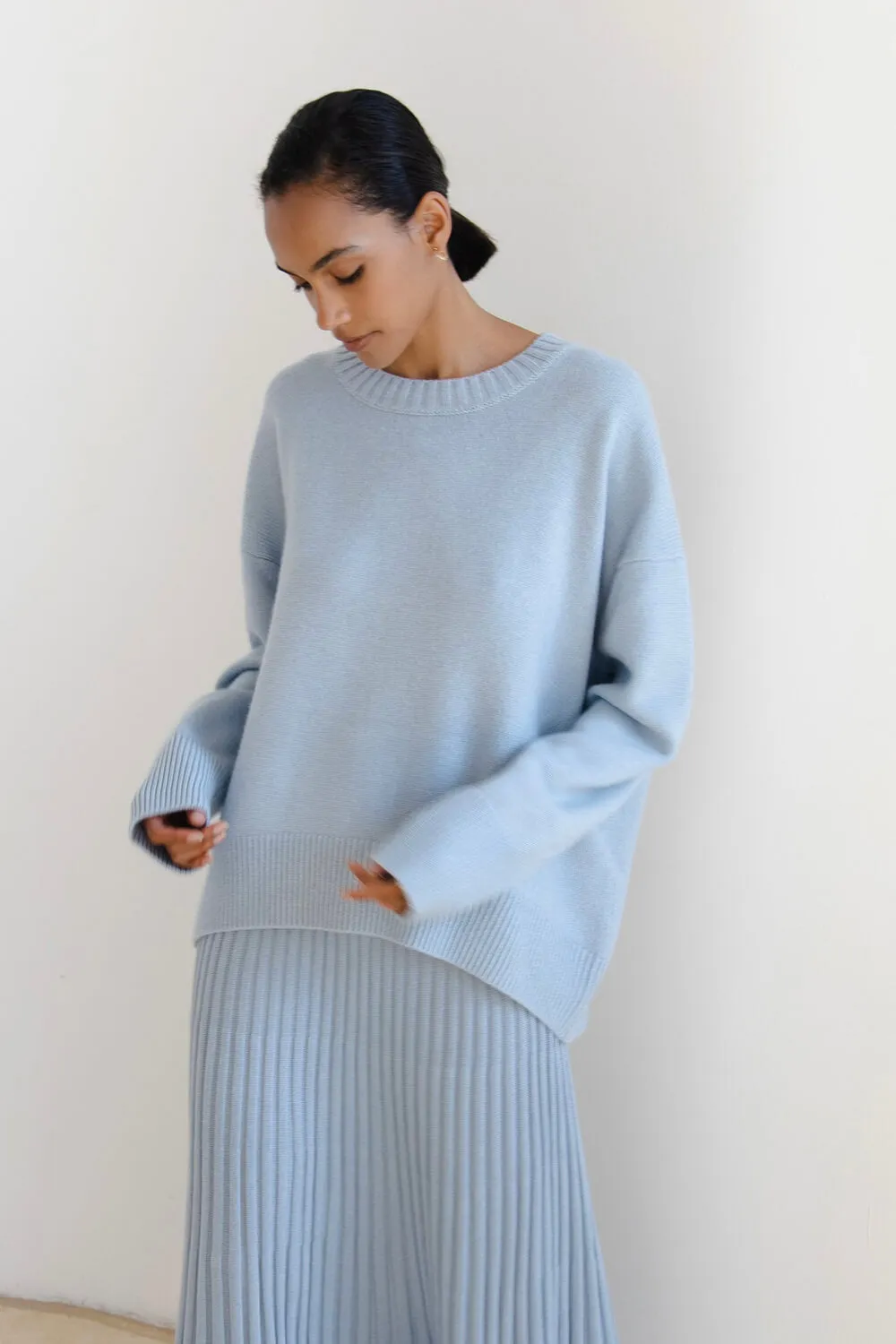 Crew Neck Ribbed Knit High-Low Jumper Sweater sold by Floralkini product image thumbnail 4
