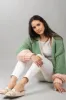 Balloon Sleeve Open Front Pouch-Pocket Chunky Knit Cardigan sold by Floralkini