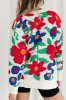 Blue Vanilla White Floral Knit Oversized Jumper sold by Floralkini
