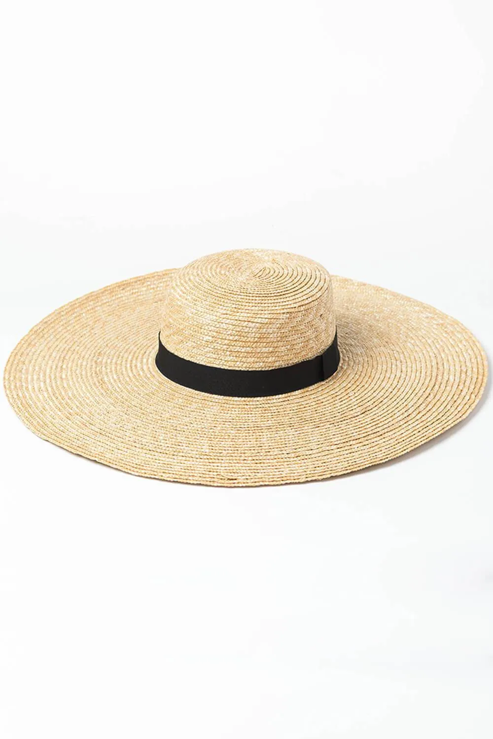 Black Ribbon Trimmed Wheat Straw Boater sold by Floralkini product image thumbnail 5