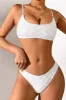 White Checkered Terry Towel High-Cut Bikini Set sold by Floralkini