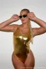 Metallic Gold One Piece Swimsuit sold by Floralkini