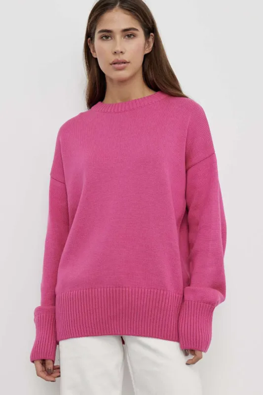 Crew Neck Ribbed Knit Pullover Sweater sold by Floralkini