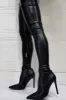 Black Faux Leather Over The Knee Thigh High Stiletto Boots sold by Floralkini