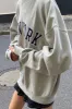 New York' Pullover Oversized Sweatshirt - Sage Green/White sold by Floralkini