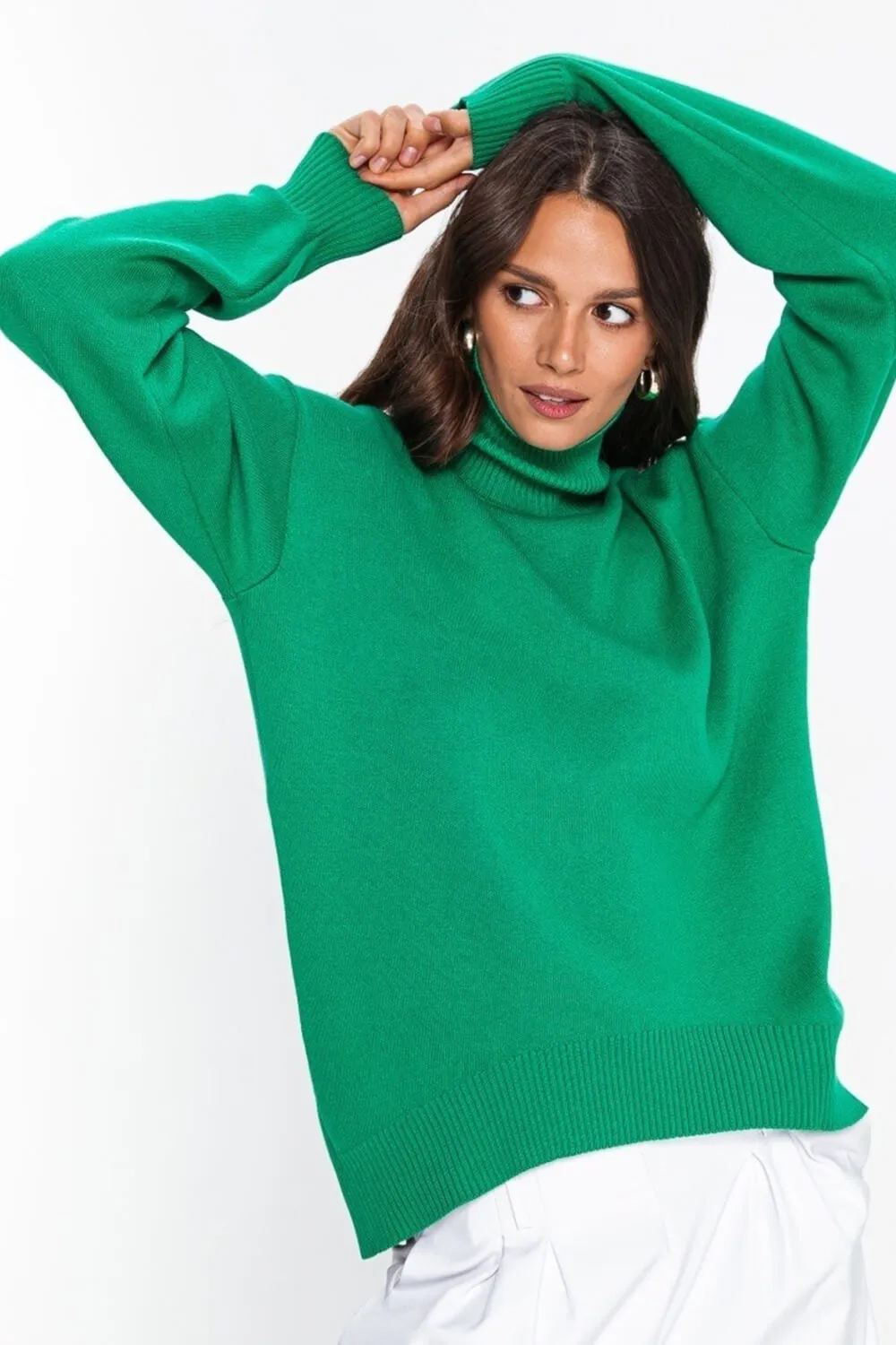 High Collar Knit Oversized Sweater sold by Floralkini product image thumbnail 4