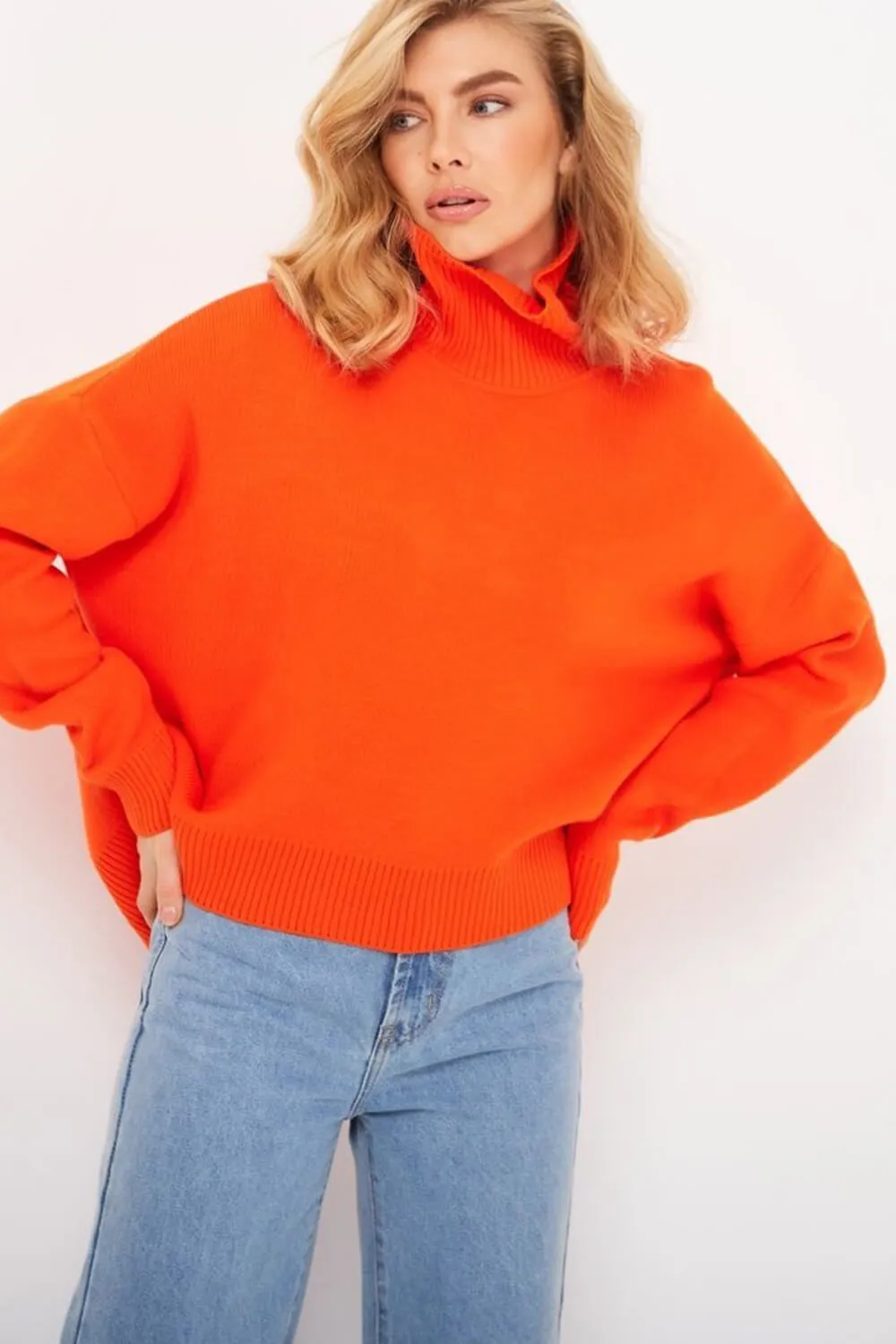 High Collar Knit Oversized Sweater sold by Floralkini product image thumbnail 2