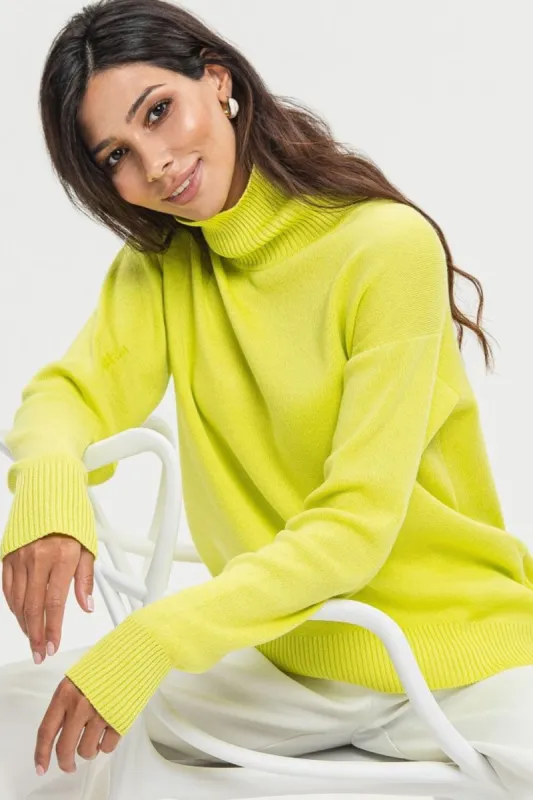 High Collar Knit Oversized Sweater sold by Floralkini