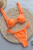 Knot Front Strappy Bikini Set - Orange sold by Floralkini