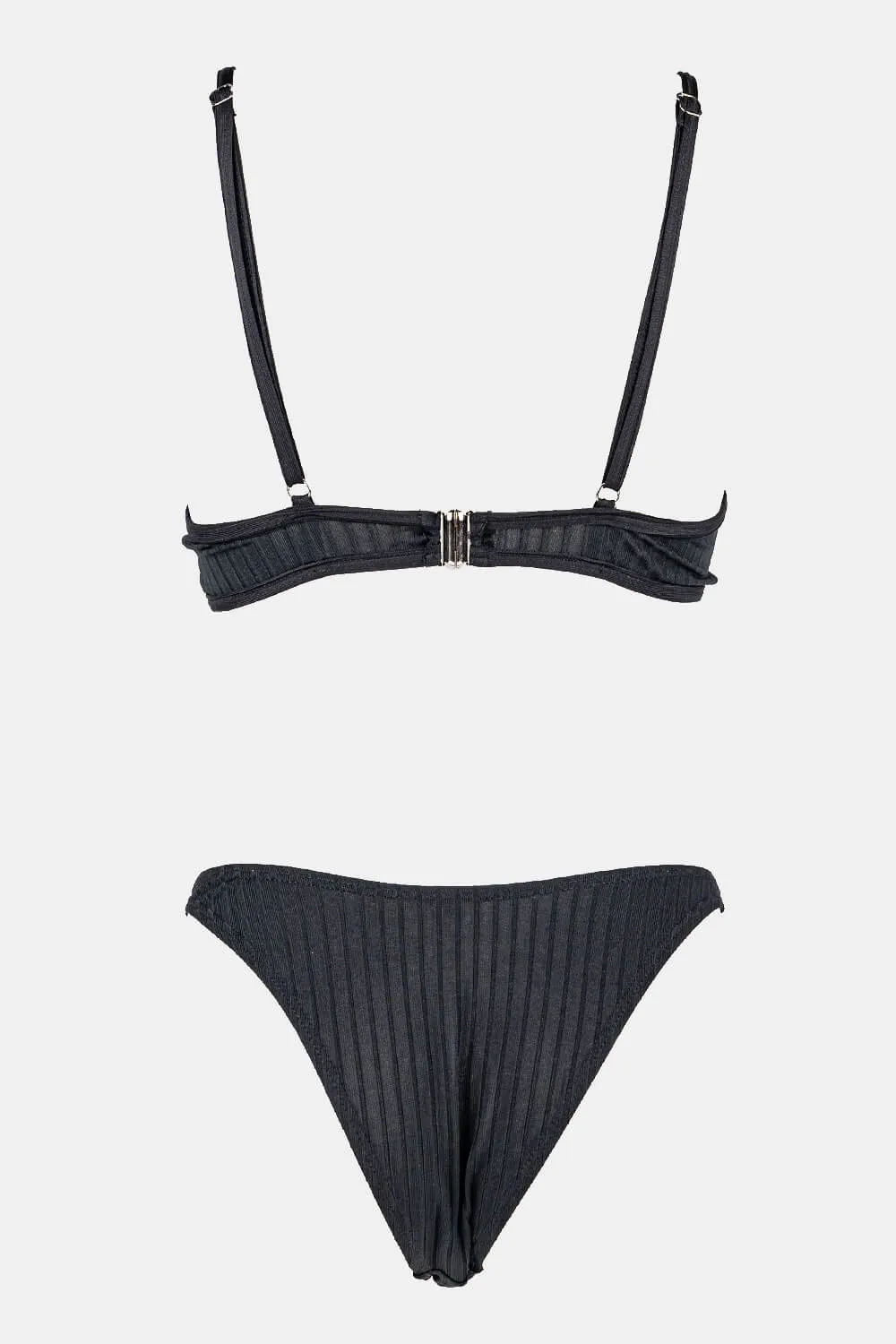 Black Ribbed Bikini Bottoms sold by Floralkini product image thumbnail 4