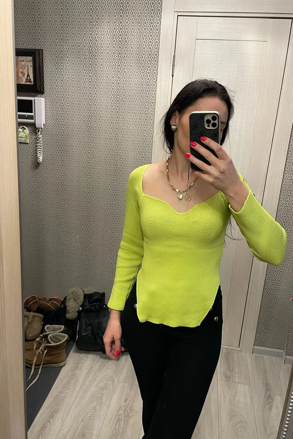 Ribbed Knit Asymmetric Hem Bustier Top sold by Floralkini product image thumbnail 5