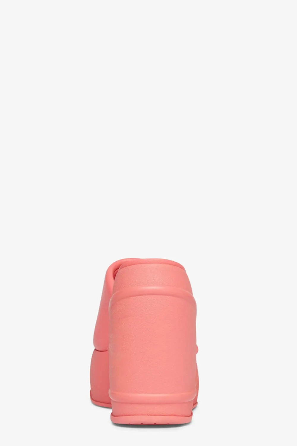 Padded Faux Leather Open Toe Wedge Heeled Mule Sandals - Pink sold by Floralkini product image thumbnail 4