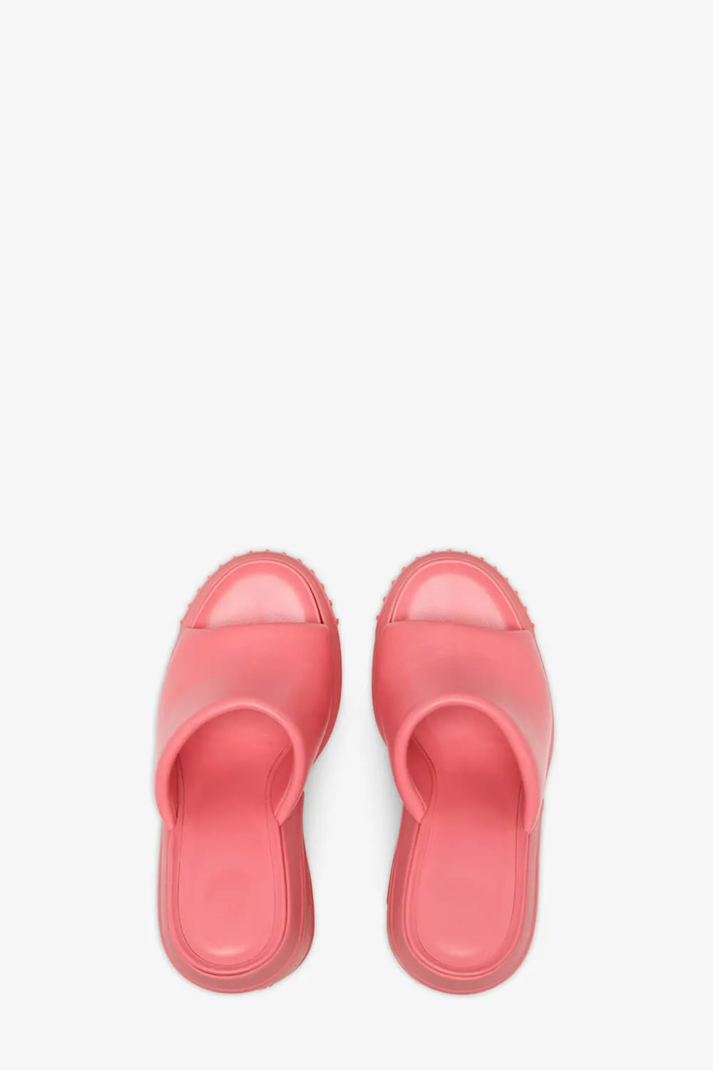 Padded Faux Leather Open Toe Wedge Heeled Mule Sandals - Pink sold by Floralkini product image thumbnail 5