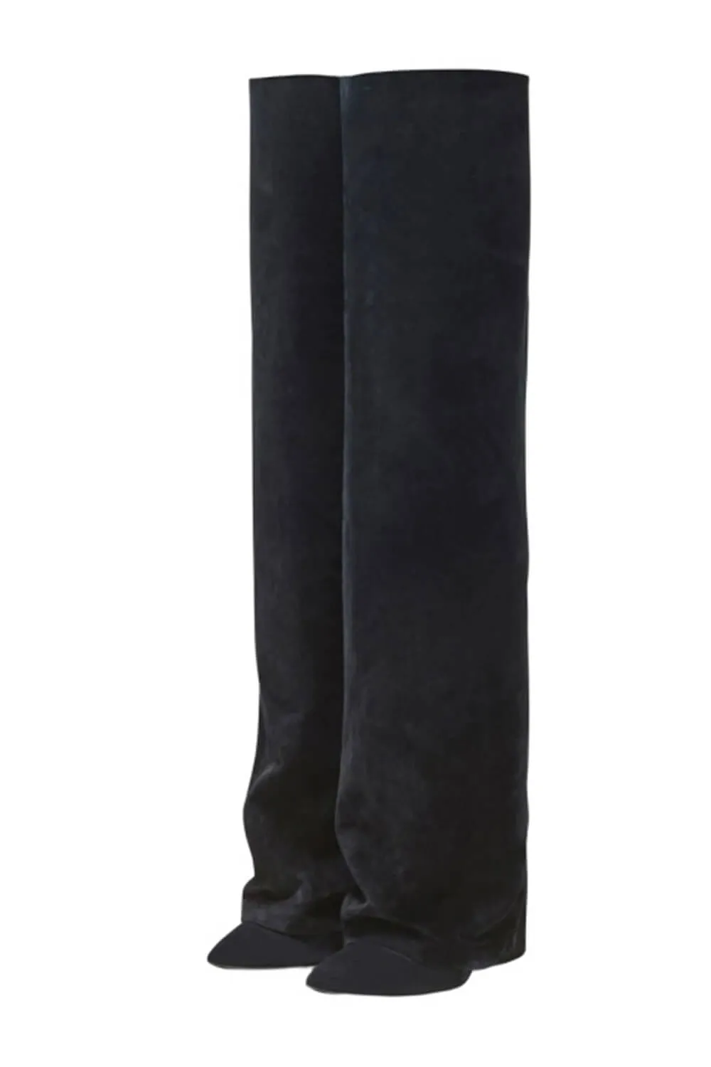 Faux Suede Pointed Toe Folded Over The Knee Boots sold by Floralkini product image thumbnail 3