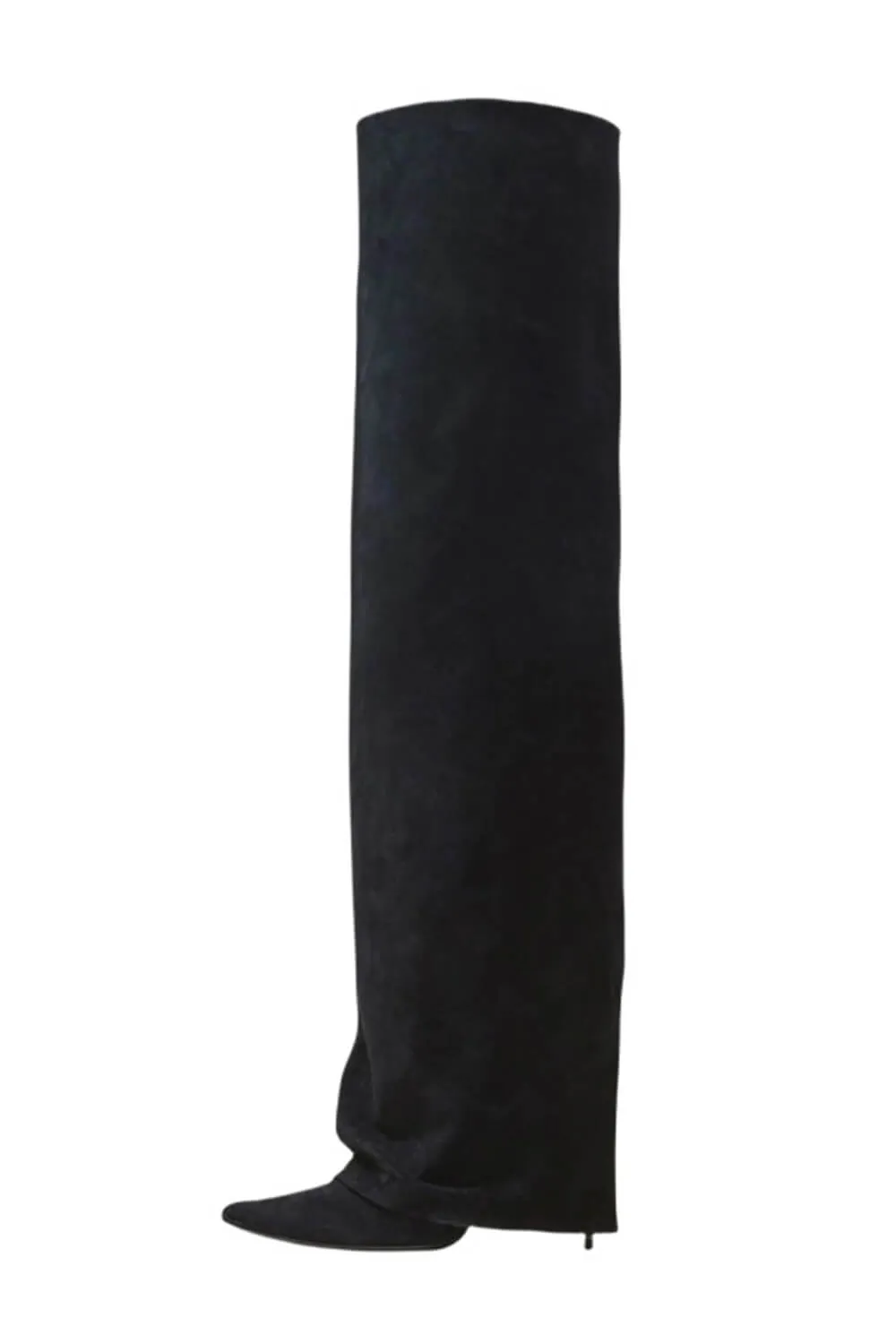 Faux Suede Pointed Toe Folded Over The Knee Boots sold by Floralkini product image thumbnail 4