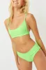 Ribbed Scoop High Waisted Bikini Set - Pink/Chartreuse sold by Floralkini
