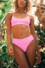 Ribbed Scoop High Waisted Bikini Set - Pink/Chartreuse sold by Floralkini
