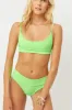 Ribbed Scoop High Waisted Bikini Set - Pink/Chartreuse sold by Floralkini