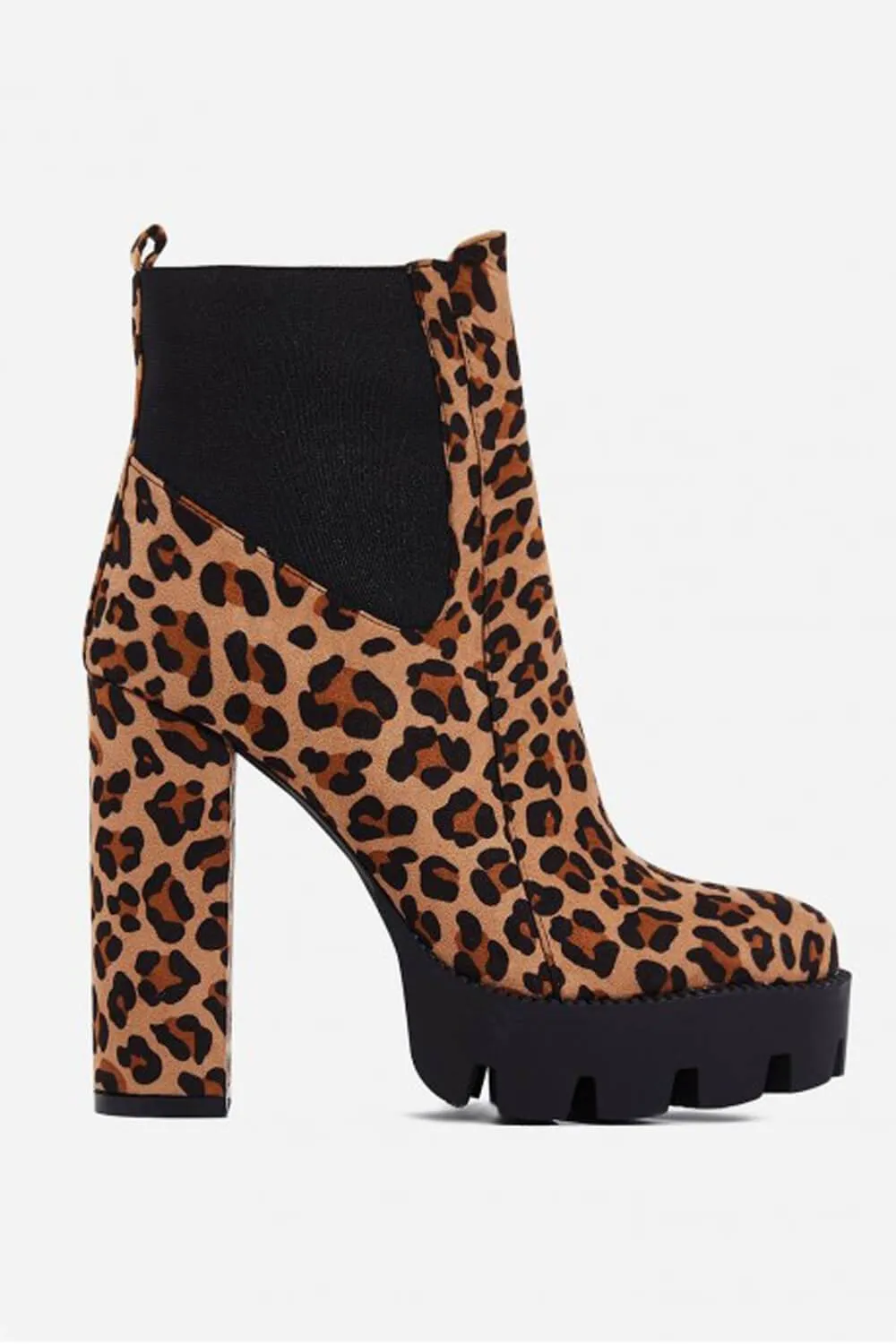 Brown Leopard Print Faux Suede Chunky Platform Boots sold by Floralkini product image thumbnail 3