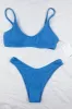 Blue Crinkle Bikini Top sold by Floralkini