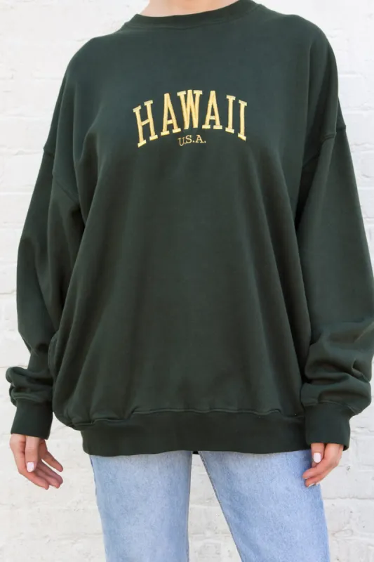 Green 'Hawaii' Pullover Oversized Sweatshirt sold by Floralkini